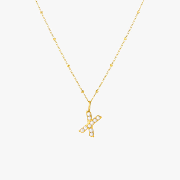 Amanda | Pearl Initial Necklace