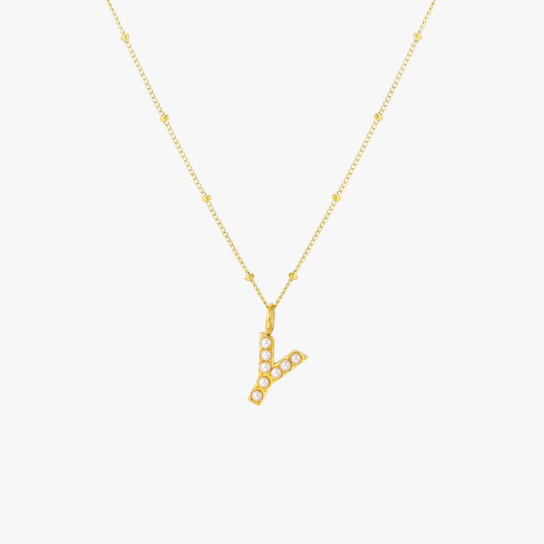 Amanda | Pearl Initial Necklace