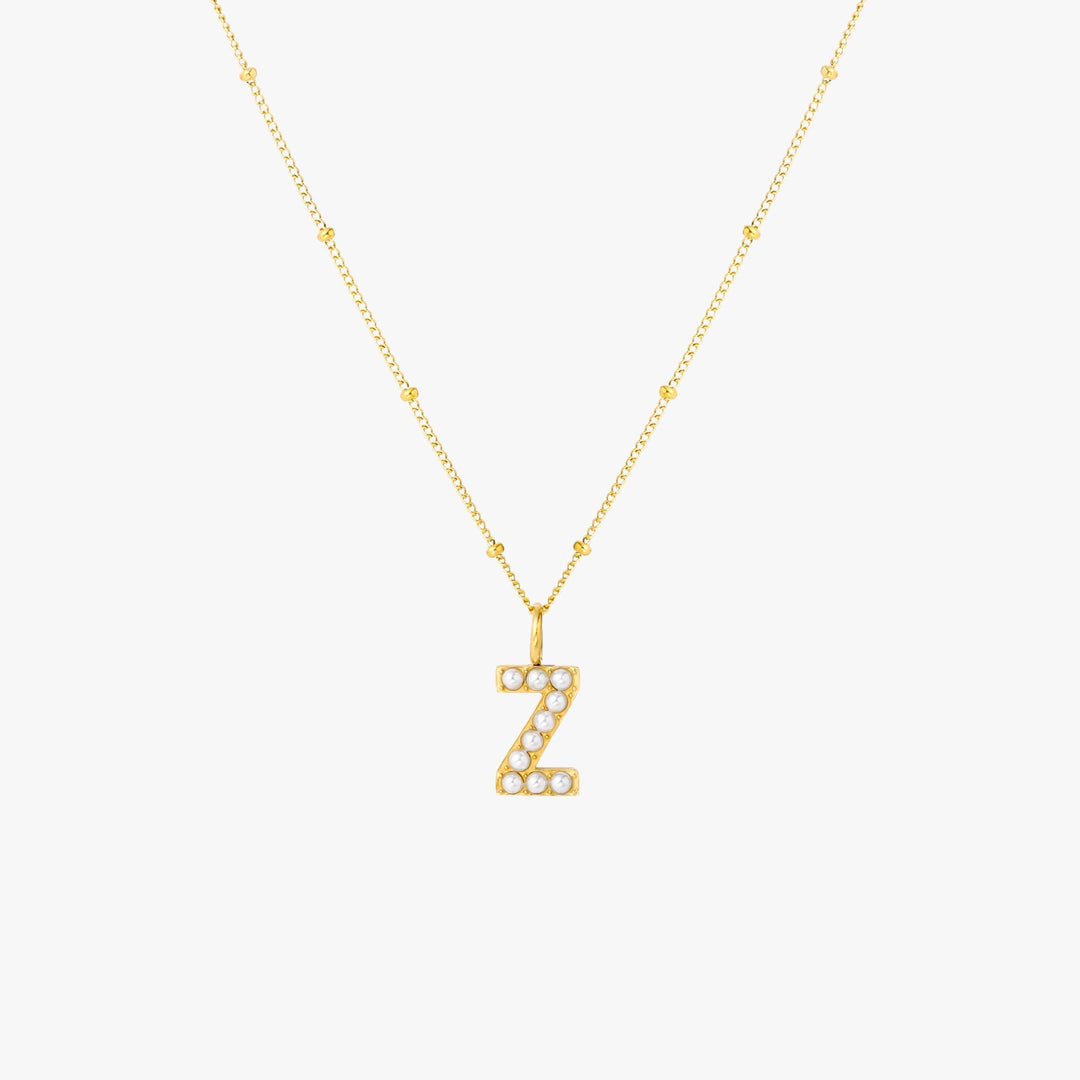 Amanda | Pearl Initial Necklace