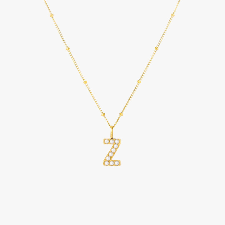 Amanda | Pearl Initial Necklace