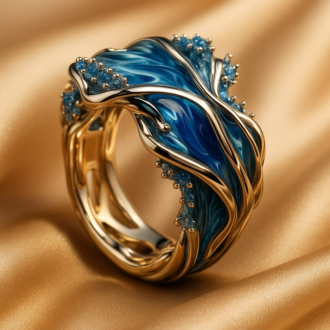 Xiomara | Vintage Golden Ocean Wavy Ring