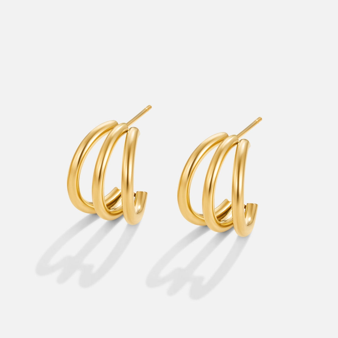 Ana | Triple Gold Earrings