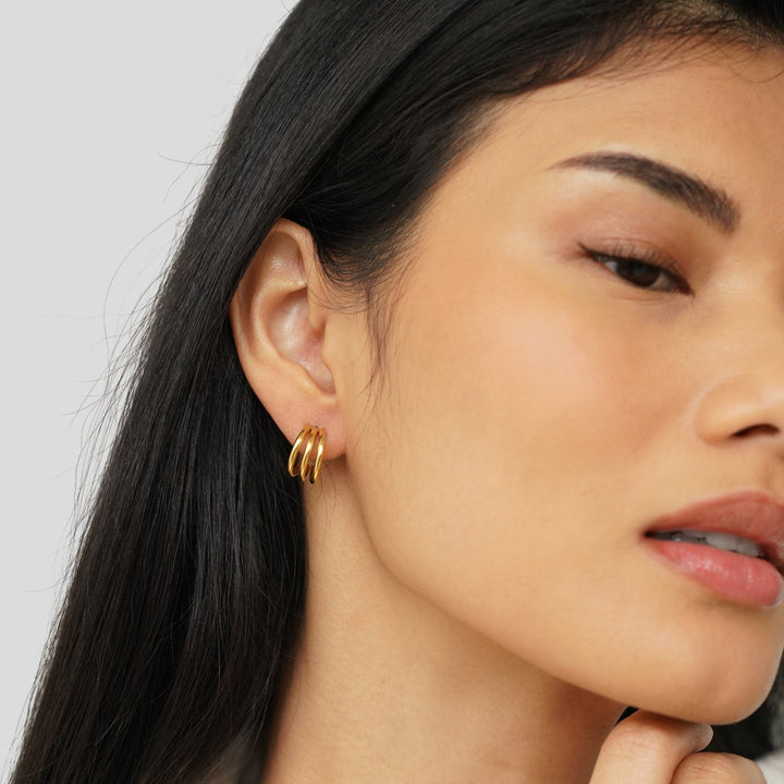 Sylvie | Ana Triple Gold Earrings