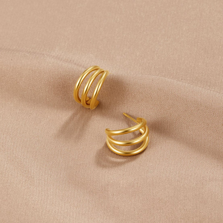 Ana | Triple Gold Earrings
