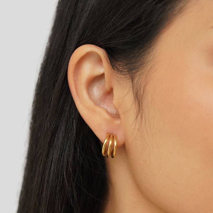 Sylvie | Ana Triple Gold Earrings