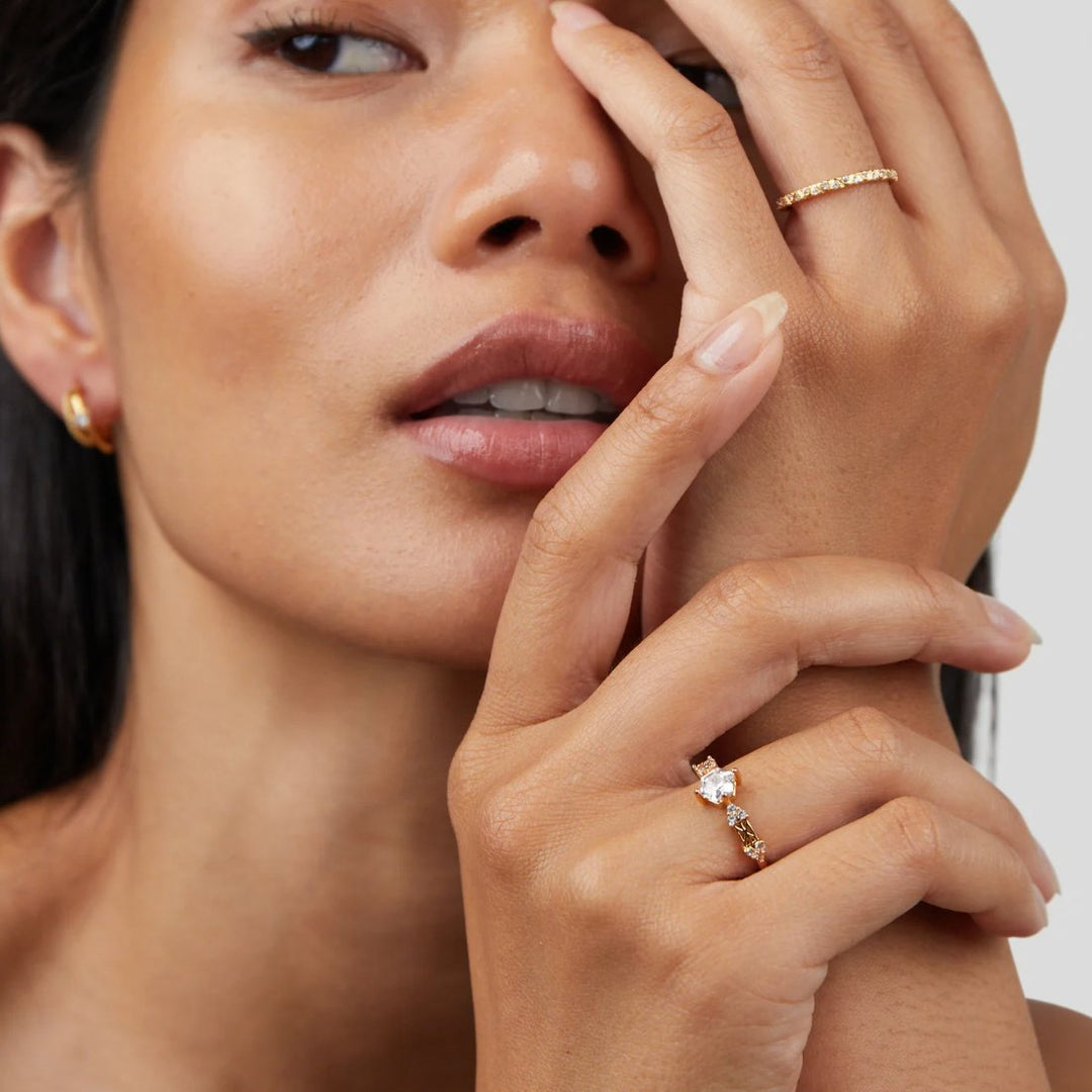 Heidi | Arquette Gold & Crystal Band Ring