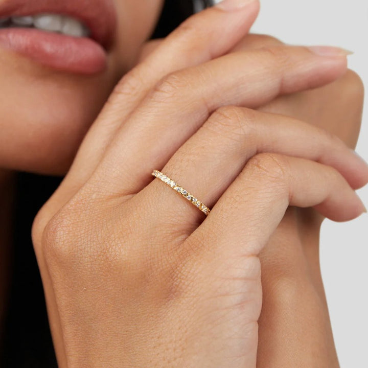 Heidi | Arquette Gold & Crystal Band Ring