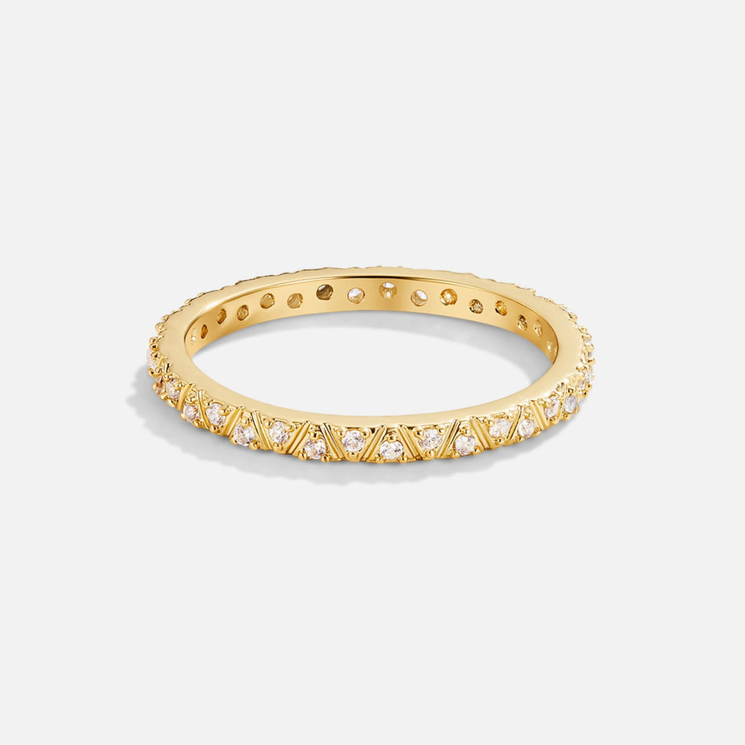 Heidi | Arquette Gold & Crystal Band Ring