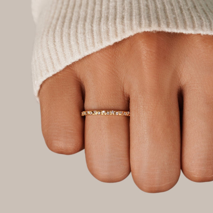 Heidi | Arquette Gold & Crystal Band Ring