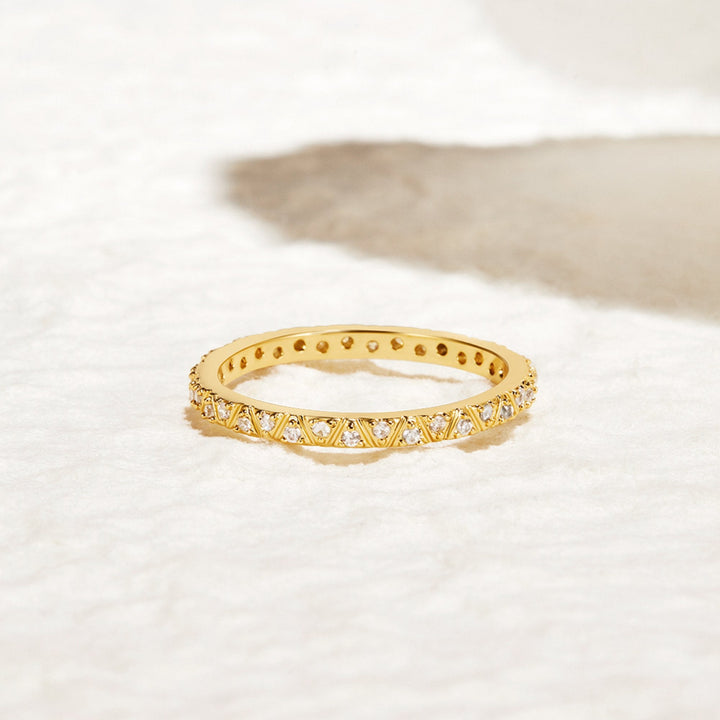 Heidi | Arquette Gold & Crystal Band Ring