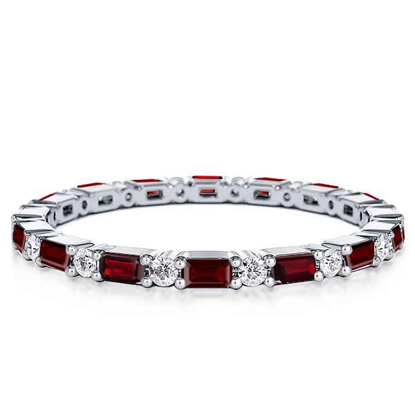 Reign | Eternity Wedding Band For Women Garnet Ring Affordable