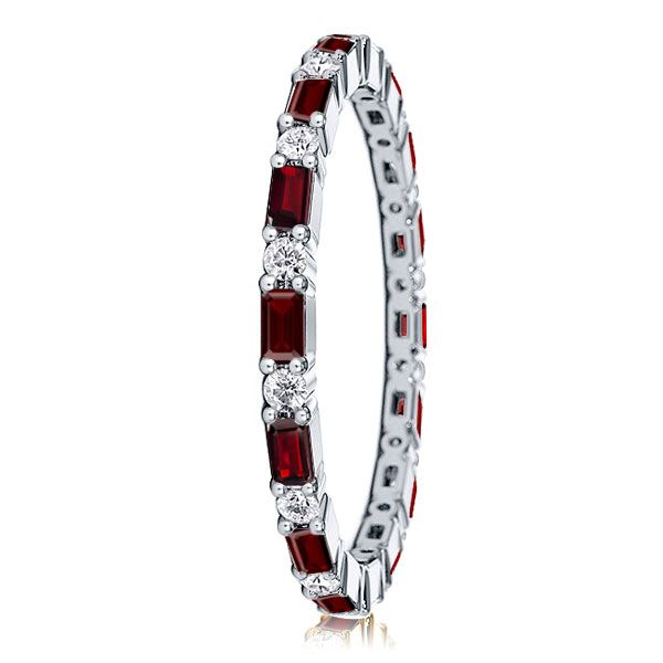 Reign | Eternity Wedding Band For Women Garnet Ring Affordable