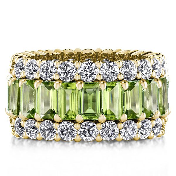 Maddie |  Peridot Ring Emerald Cut Eternity Wedding Band For Women