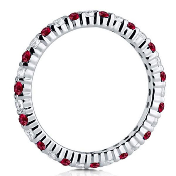 Meadow | White & Ruby Sapphire Eternity Wedding Band For Women