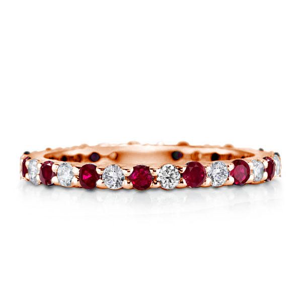 Meadow | White & Ruby Sapphire Eternity Wedding Band For Women