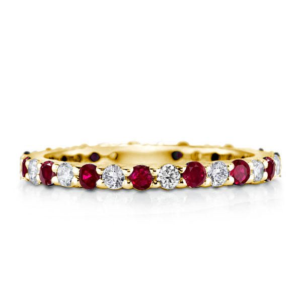 Meadow | White & Ruby Sapphire Eternity Wedding Band For Women