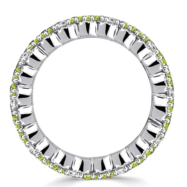 Molly | Peridot Baguette Cut Eternity Wedding Band For Women