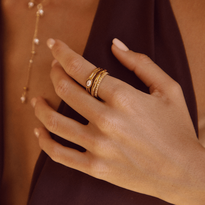 Maren | Pearl Gold Ring
