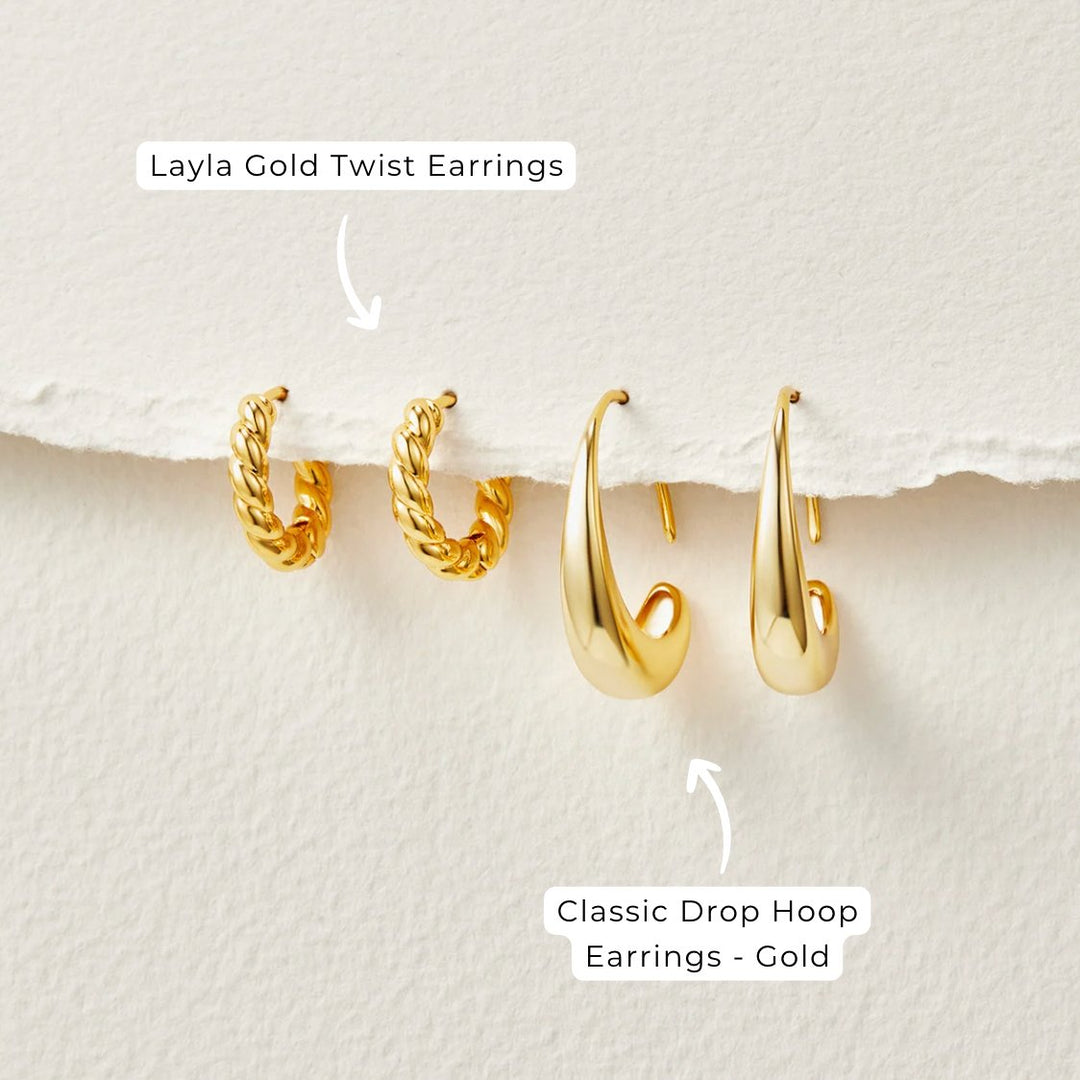 Julianna | Cina - Drop Hoop Earrings
