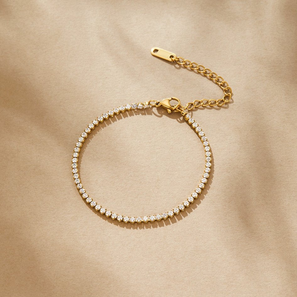 Stevie | Cordelia Gold Tennis Bracelet