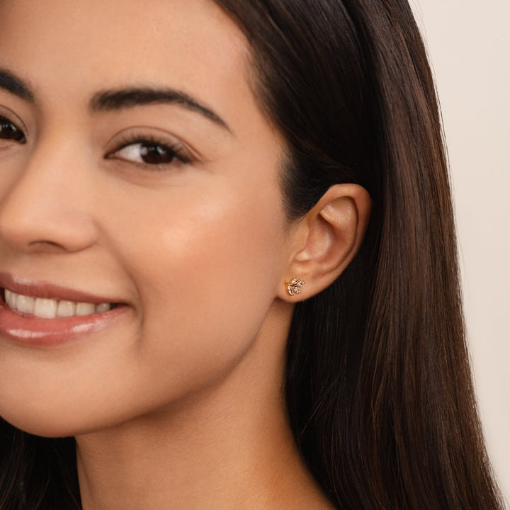 Ivy | Crystal Chic Leaf Earrings