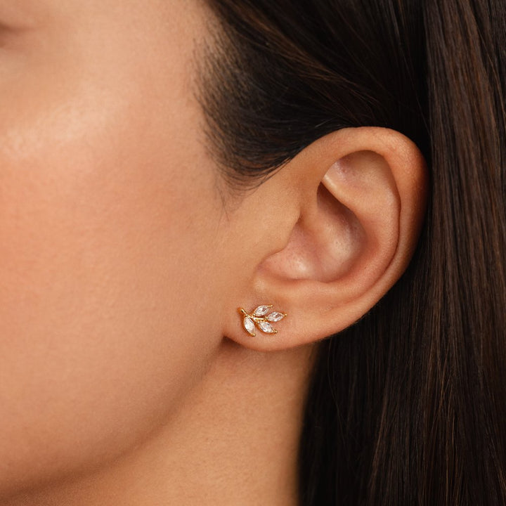 Finley | Crystal Chic Leaf Earrings