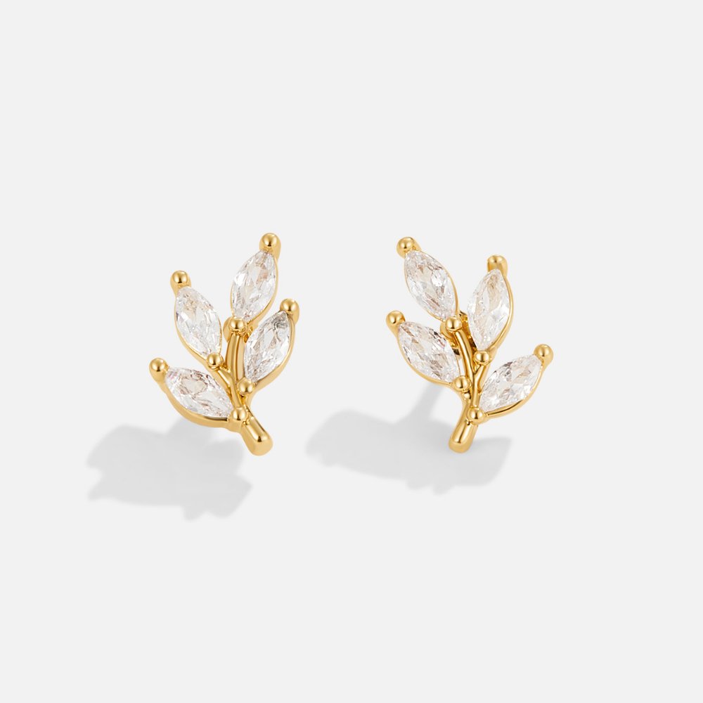 Ivy | Crystal Chic Leaf Earrings
