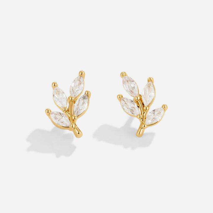 Ivy | Crystal Chic Leaf Earrings