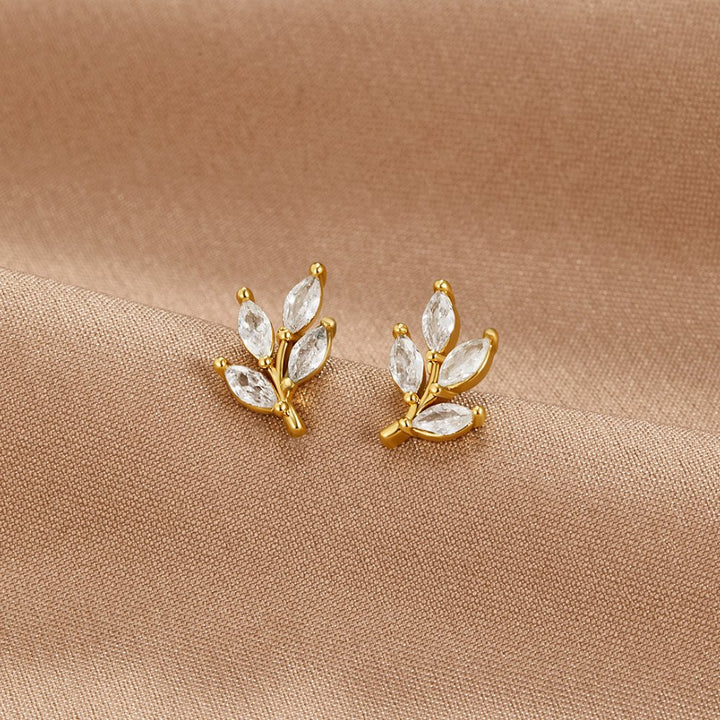 Ivy | Crystal Chic Leaf Earrings