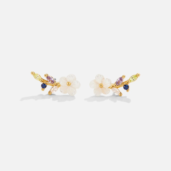 Clara | Crystal White Blossom Earrings