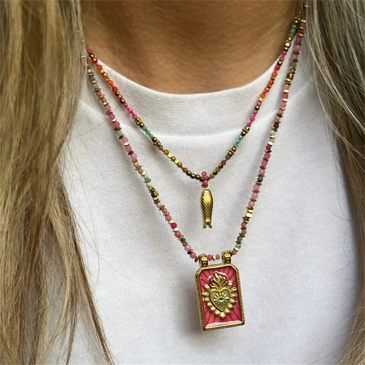 Remy | Colorful dopamine coral fish bead women's necklace