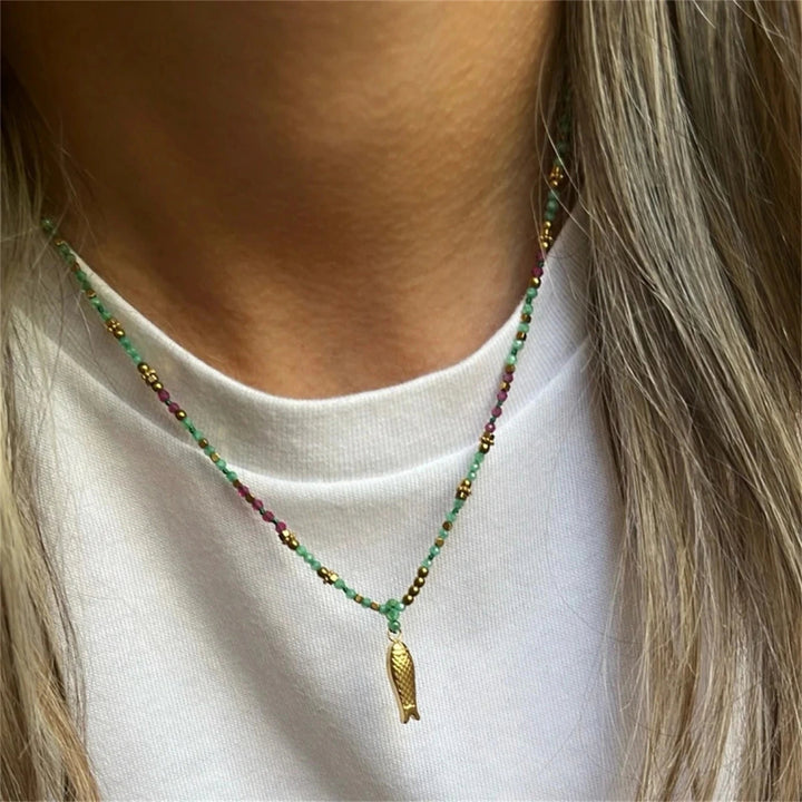 Remy | Colorful dopamine coral fish bead women's necklace