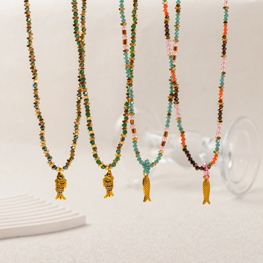 Remy | Colorful dopamine coral fish bead women's necklace