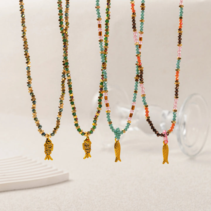 Remy | Colorful dopamine coral fish bead women's necklace
