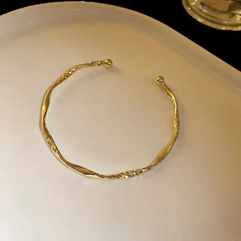 Nia | Stainless Steel Gold Color Bamboo Joint Bangles