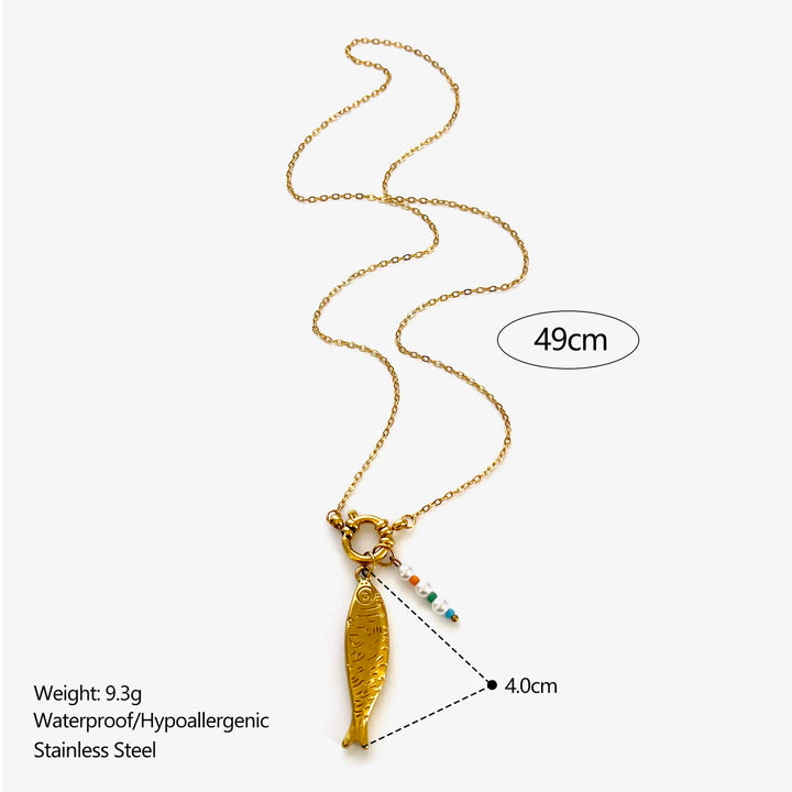 Ila | 18K Gold Plated Conch Fish Imitation Pearl Pendant Necklaces
