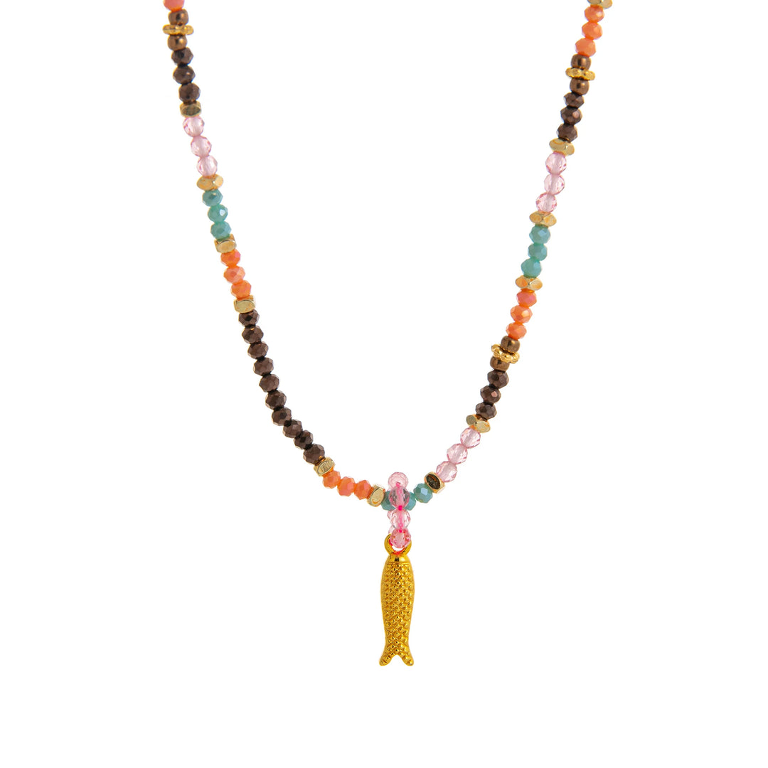 Remy | Colorful dopamine coral fish bead women's necklace