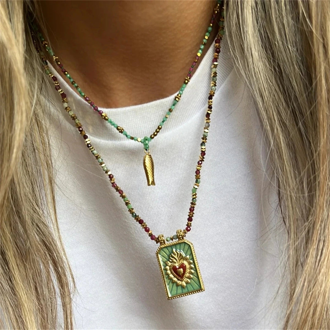 Remy | Colorful dopamine coral fish bead women's necklace