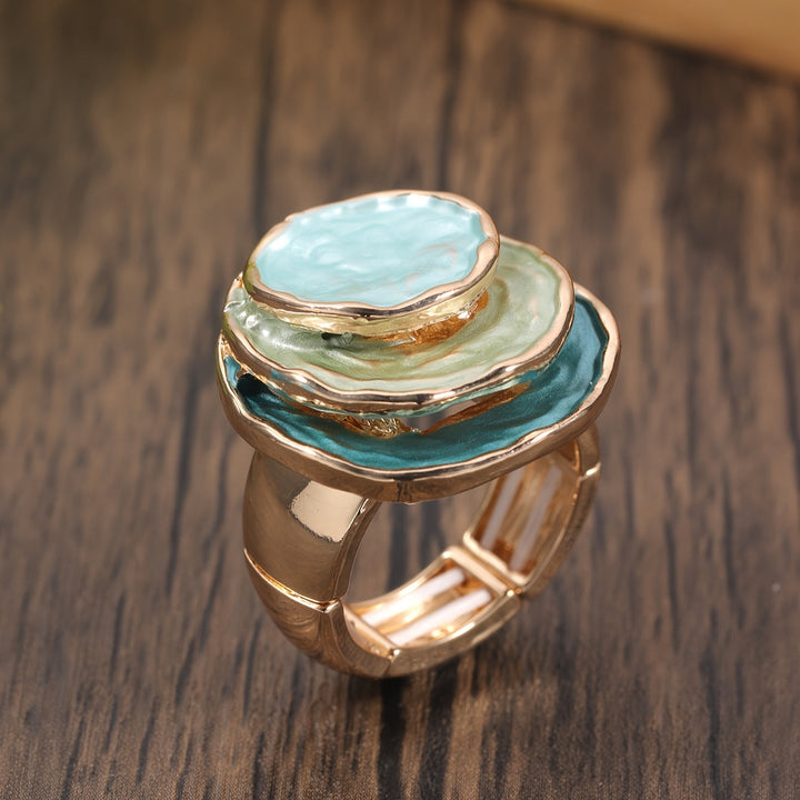Magnolia | Boho Triple-Layer Enamel Ring