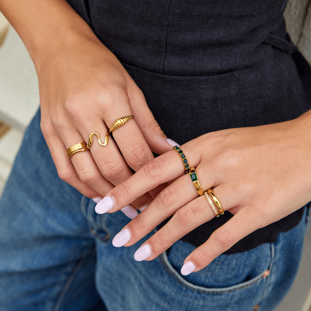Navy | Emerald Beauty 18K Crystal Ring