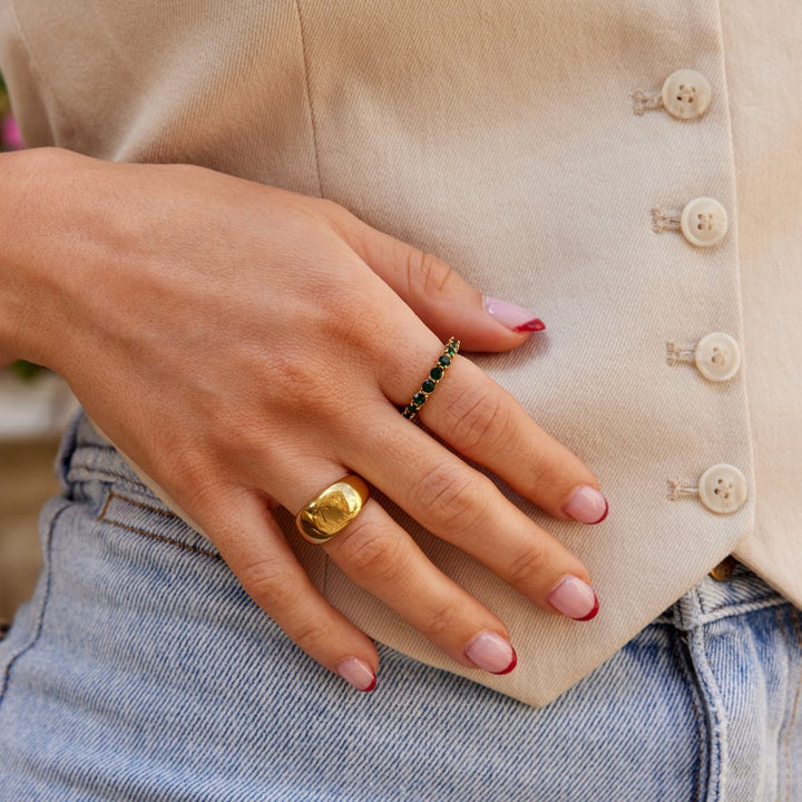 Navy | Emerald Beauty 18K Crystal Ring