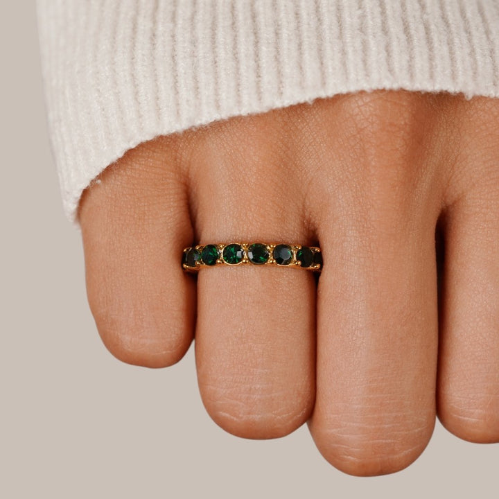 Navy | Emerald Beauty 18K Crystal Ring
