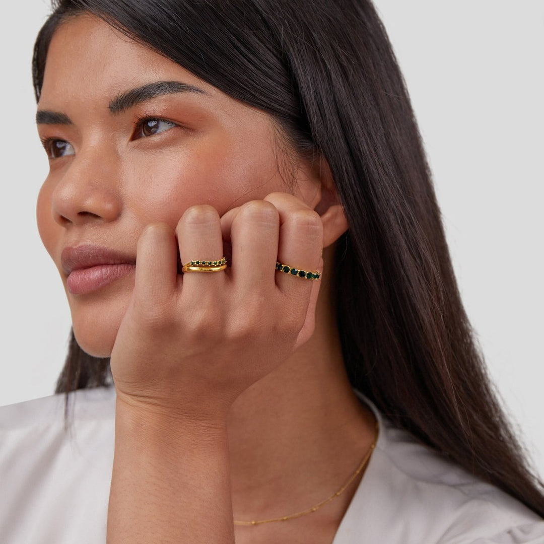 Navy | Emerald Beauty 18K Crystal Ring