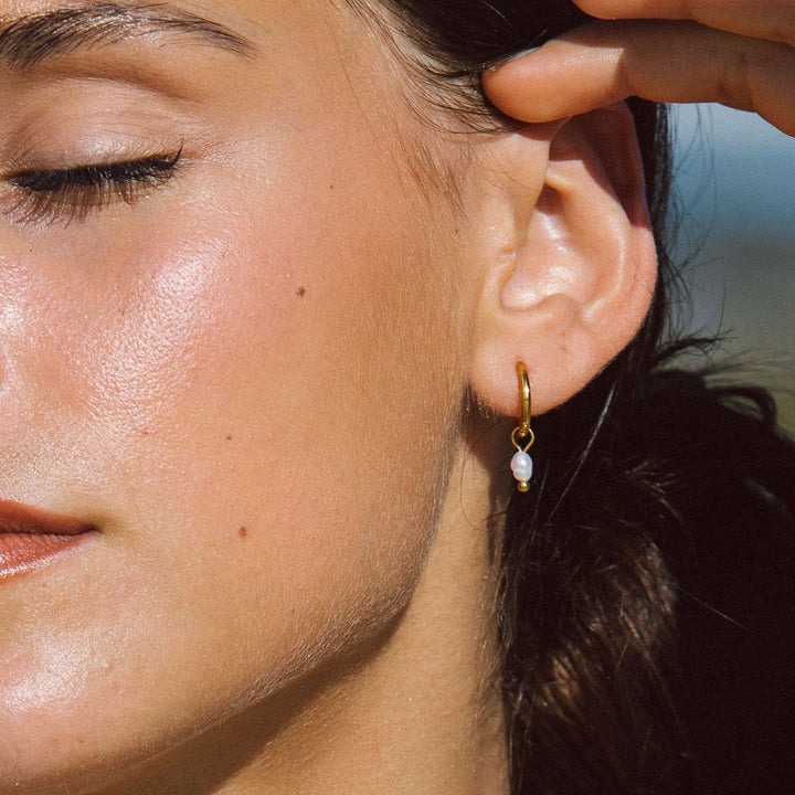 Mckenzie | Pearl Huggie Hoops