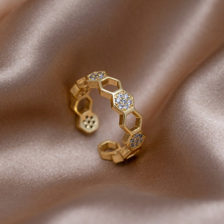 Adelyn | Bee - Gold & Crystal Ring