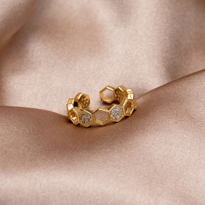 Adelyn | Bee - Gold & Crystal Ring