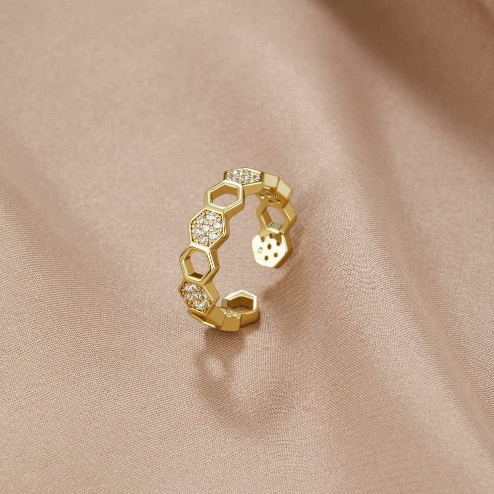 Adelyn | Bee - Gold & Crystal Ring