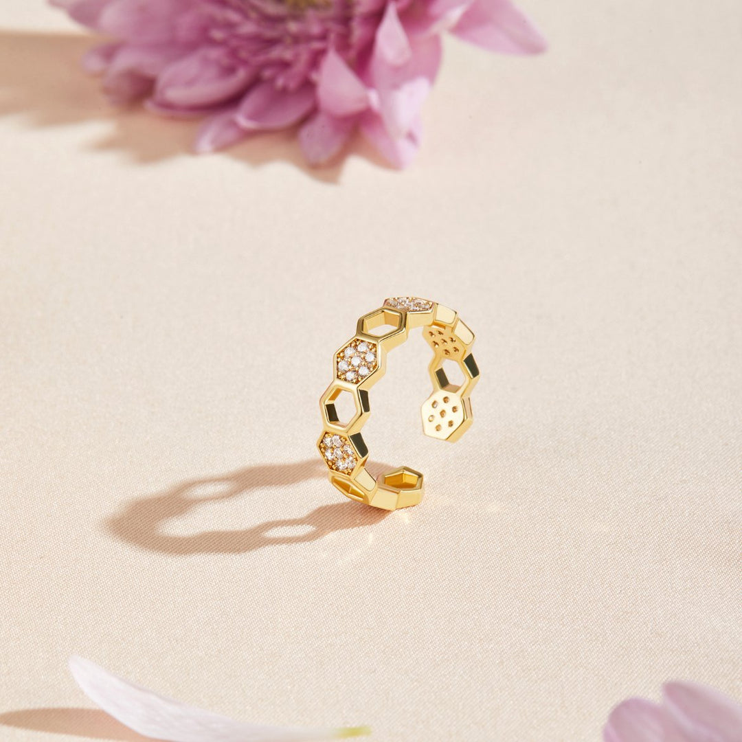 Adelyn | Bee - Gold & Crystal Ring