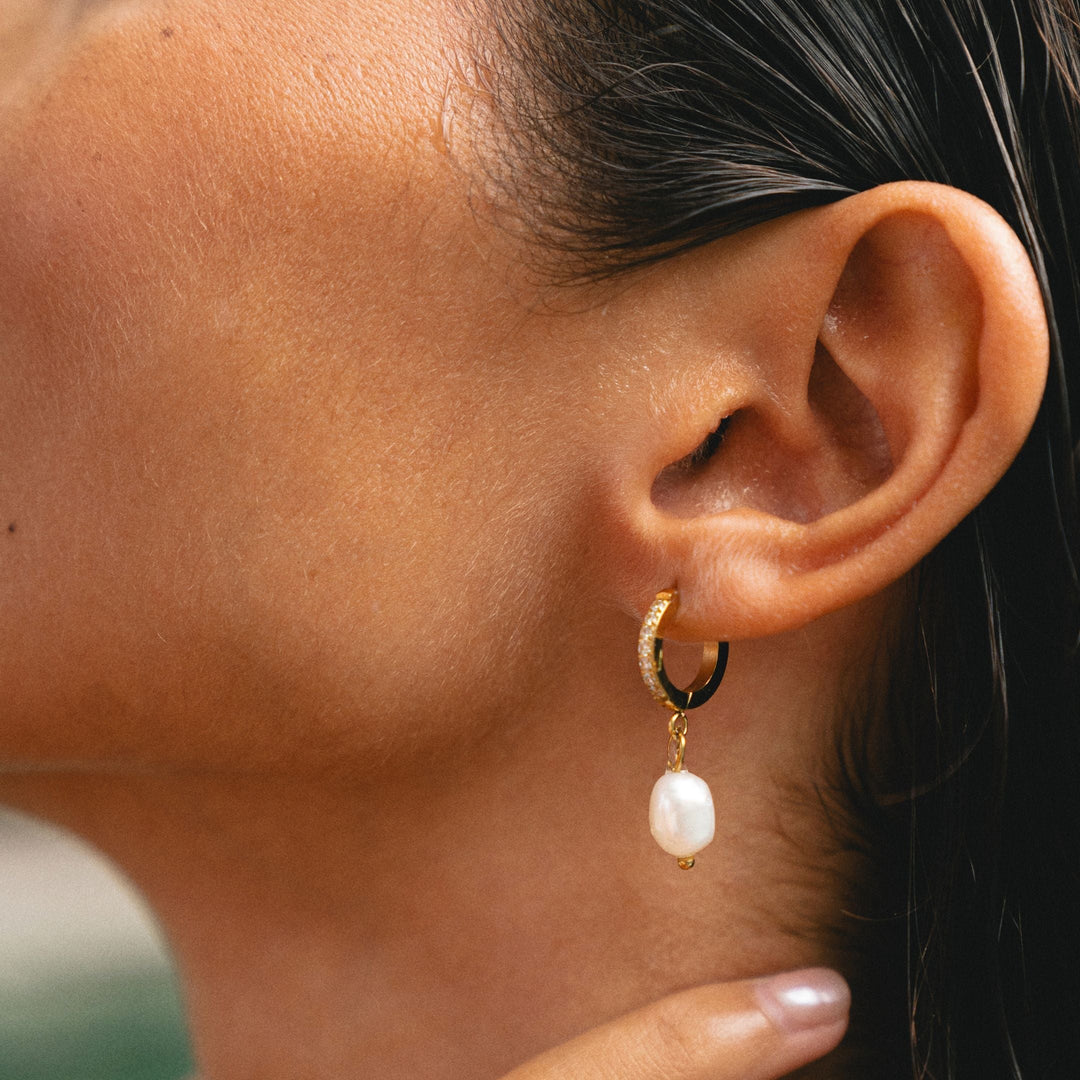 Virginia | Freshwater Pearl Hoop Earrings