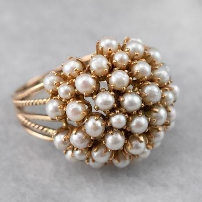 Zayla | Inlaid Pearls Ring